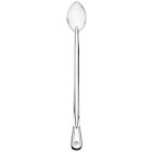 Browne 4781 Heavy Gauge Stainless Steel Solid Serving Spoon with Extra-Long Reinforced Grooved Handle 21"