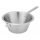 Vollrath 47960 Stainless Steel Spaghetti Strainer / Cooker with 8-1/2" Perforated Bowl, Hook and Straight Handle 3 qt., 11 oz. - 6/Case