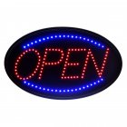 Alpine Industries 497-02 Horizontal Hanging Oval "Open" LED Sign with (1) Flashing Pattern 14" x 23"