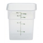 Cambro 4SFSPP190 CamSquare Polypropylene Food Container with Green Graduations 4 qt. - Translucent