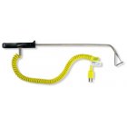 Cooper-Atkins 50263-K Thermocouple Type-K Patty Probe Thermometer with 3/16" Insertion Depth, Rounded Tip,  60-Degree Angle, and Coiled Retractable Cable - (-100 to 500 Degrees F)
