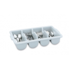 Vollrath 52651 4 Compartment Cutlery Bin - Plastic, Gray - 6ea/Case