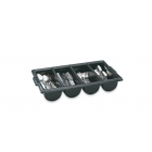 Vollrath 52653 4 Compartment Cutlery Bin - Plastic, Black - 12ea/Case