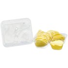 Winco 53021 Disposable Plastic 2-Compartment Nacho Serving Trays 5" x 6" - Clear - 50/Pack
