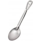 Browne 572111 Conventional Medium Gauge Stainless Steel Solid Serving Spoon with Reinforced Grooved Handle 11"