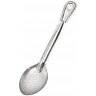 Browne 572112 Conventional Medium Gauge Stainless Steel Perforated Serving Spoon with Reinforced Grooved Handle 11"