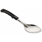 Browne 572311 Heavy Gauge Stainless Steel Solid Serving Spoon with Black Plastic Handle 11"