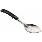 Browne 572313 Heavy Gauge Stainless Steel Slotted Serving Spoon with Black Plastic Handle 11"