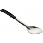 Browne 572331 Heavy Gauge Stainless Steel Solid Serving Spoon with Black Plastic Handle 13"