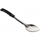 Browne 572333 Heavy Gauge Stainless Steel Slotted Serving Spoon with Black Plastic Handle 13"
