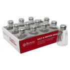 Browne 575223 Round Paneled Glass Salt & Pepper Shaker with Stainless Steel Top 3 oz. - Clear - 12/Set