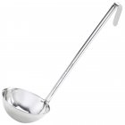 Browne 575704 Optima One-Piece Stainless Steel Ladle with 12-1/2" Grooved Hooked Handle 4 oz.