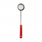 Browne 5757420 Color-Coded One-Piece Stainless Steel Solid Round Food Portioner with Red Plastic Handle 2 oz.