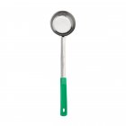 Browne 5757440 Color-Coded One-Piece Stainless Steel Solid Round Food Portioner with Green Plastic Handle 4 oz.
