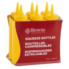 Browne 57800817 Mustard Squeeze Bottle with No-Drip Tip 8 oz. - Yellow - 6/Set