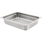 Browne 5781212 Medium-Weight Stainless Steel Anti-Jam Perforated Steam Table Food Pan 2-1/2" Deep - 1/2 Size