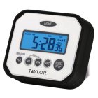 Taylor 5863 Black / White Water and Impact Resistant Digital Timer with Adjustable Volume Alarm - 6/Case