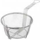 Carlisle 601000 Chrome-Plated Steel Coarse Mesh Round Fry Basket with Front Hook and 7-1/2"L Uncoated Handle 8-3/4" dia. - 12/Case