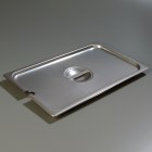 Carlisle 607000CS DuraPan Pan Stainless Steel Steam Table Food Pan Cover with Handle & Spoon Notch- Full Size - Silver