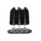 Browne 616113 Triple-Head Black Nylon Glass Brush with Suction Base 8-1/2"