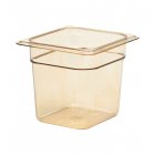 Cambro 66HP150 H-Pan High Heat Plastic Food Pan 6" Deep - 1/6 Size - Amber