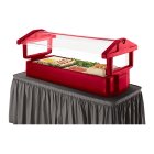 Cambro 6FBRTT158 Hot Red Tabletop Double-Sided Self-Serve Salad/Buffet Food Bar with Sneeze Guard 71-1/2" - (5) Full Size Pan/Capacity