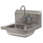 Advance Tabco 7-PS-60 Stainless Steel Wall Mounted Hand Sink with Gooseneck Faucet 17" - 14" x 10" x 5" Bowl