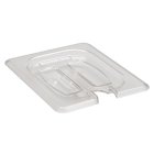 Cambro 80CWCHN135 Camwear Polycarbonate Food Pan Cover with Handle & Spoon Notch - 1/8 Size - Clear - 6/Case