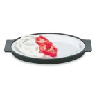 Vollrath 81170 Stainless Steel Oval Sizzling Steak Platter with Polyester Underliner 8-1/4" x 13-3/4" - 12/Case