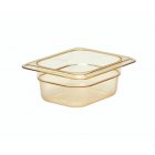 Cambro 24HP150 H-Pan Plastic High Heat Food Pan 4" Deep - 1/2 Size - Amber