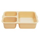 Cambro 853FCW133 Camwear Tray-on-Tray Meal Delivery System Plastic 3-Compartment Insert Tray 8-11/16"L x 6-5/16"W x 1-7/8"D - Beige - 24/Case
