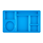 Cambro 915CW168 Plastic Rectangular Tray w/ (6) Compartments, 8 3/4" x 15", Blue - 24ea/Case