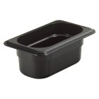 Cambro 92CW110 Camwear Polycarbonate Food Pan 2-1/2" Deep - 1/9 Size - Black - 6/Case