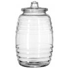 Libbey 9520003 Glass Barrel with Lid 15"H - 10 Liter - Clear - 2/Case