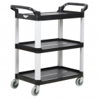 Vollrath 97006 3 Level Polymer Utility Cart w/ 300 lb Capacity, Raised Ledges