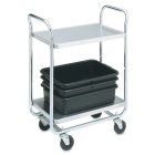 Vollrath 97160 Thrift-I-Cart 2 Shelf Utility Cart / Bus Cart 28"L x 16"W x 36"H - Chrome-Plated - 400 lb. Capacity
