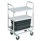 Vollrath 97166 Thrift-I-Cart 3 Shelf Utility Cart / Bus Cart 28"L x 16"W x 36"H - Chrome-Plated - 400 lb. Capacity