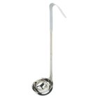 Browne 9944GRY Color-Coded One-Piece Stainless Steel Ladle with Gray Plastic Hooked Handle 4 oz.