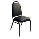 AAA Furniture Wholesale ABC-22 Black Stacking Side Chair with Metal Frame & Vinyl Seat 16"L X 15-1/2"W X 34-3/4"