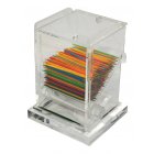 Winco ACTD-3 Acrylic Top-Loading Rotary Style Toothpick Dispenser 3" x 2-1/2" x 4"H - Clear