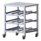 Winco ALCR-3M FIFO Aluminum Under-Counter Mobile Can Rack 33-1/2"H - (36) #10 or (45) #5 Can/Capacity