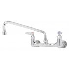T&S Brass B-0231 Wall Mounted Mixing/Pantry Faucet with 8" Adjustable Centers, 12" Swing Nozzle, and Eterna Cartridges