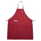 Winco BA-PRD Signature Chef Poly/Cotton Chef Full Length Bib Apron with 2 Pockets 33"L x 26"W - Red - 12/Case