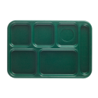 Cambro BCT1014119 Plastic Rectangular Tray w/ (6) Compartments, 10" x 14 1/2", Sherwood Green