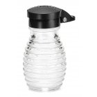 TableCraft BH2MPBK Beehive Collection Glass Salt & Pepper Shaker with Black Moisture Proof Plastic Flip Top 2oz. - Clear
