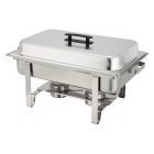 Winco C-3080B Newburg Stainless Steel Chafer with Stand 8 Qt. - Full Size