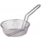 Adcraft CB-10C Nickel-Plated Wire Coarse Mesh Round Culinary Basket with Uncoated Handle 10" Dia.