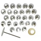 Winco CDT-26 Stainless Steel Cake Decorating Nozzle Set - 26 Tips