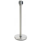 Winco CGS-38S Crowd Control Guidance System Stainless Steel Stanchion Post 35-1/2"H with 6-1/2' Retractable Belt - Silver