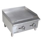 Culitek CULECTG24NG SS-Series Countertop Natural Gas Griddle with 2 Burners and Manual Controls 24" - 60,000 BTU